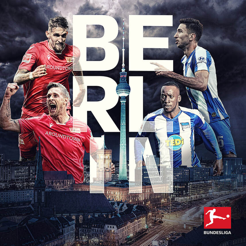 photoshop montage of bundesliga players from union berlin and  hertha berlin