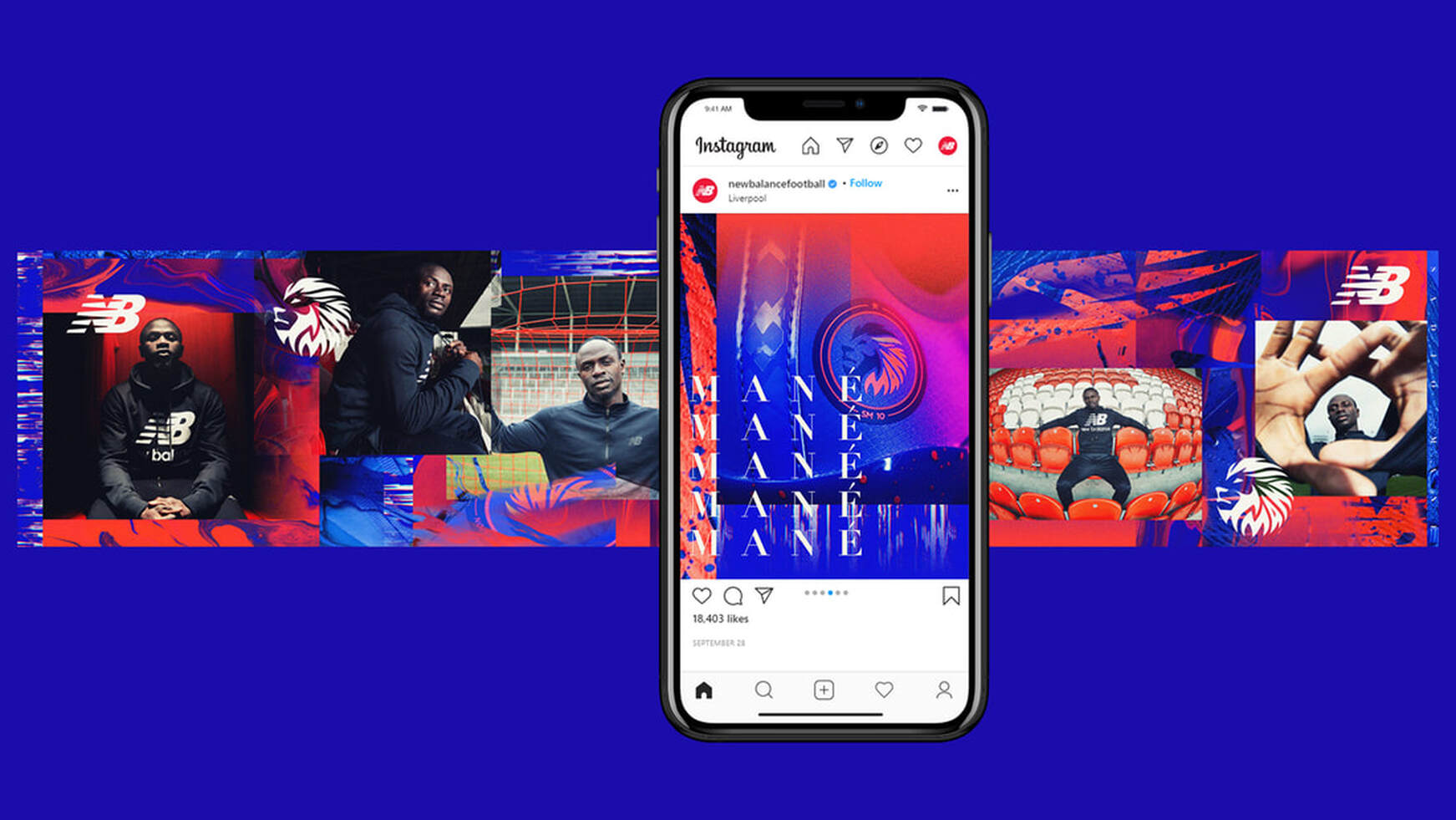 new balance artwork featuring mane mocked up onto an iphone